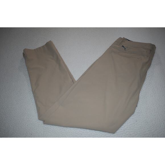 PUMA Golf Pants Mens Size 34 x 34 Dry Fitting Performance Polyester Tan - Picture 9 of 9